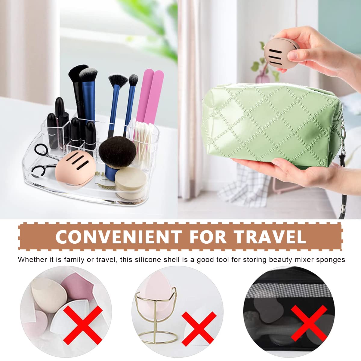 MAYCREATE Makeup Sponge Holder Case Cute Silicone Beauty Blender Sponge Holder Breathable Cosmetic Make Up Blender Storage Travel Case (Khaki) MAYCREATE Makeup Sponge Holder Case Cute Silicone Beauty Blender Sponge Holder Breathable Cosmetic Make Up Blender Storage Travel Case (Khaki)